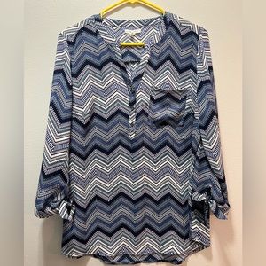 Maurices Striped Pattern Blouse Blue
